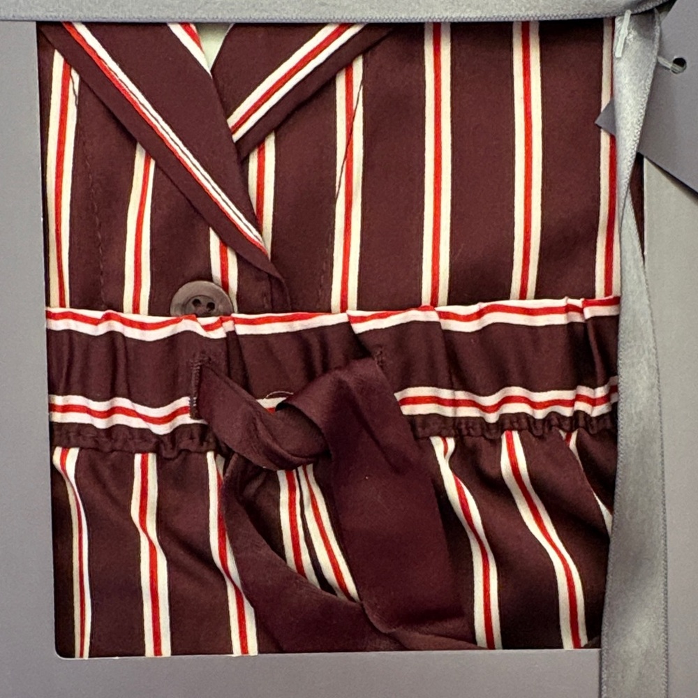 Auden Luxury Collection Burgundy, White, and Red Two Pieces Pajama Set NWT - Picture 3 of 6